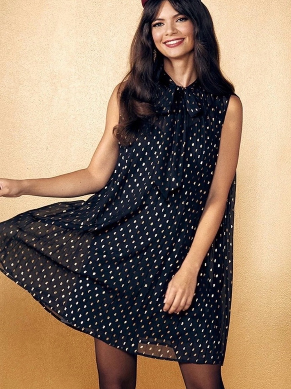 Modcloth XS Navy & Gold Shift Dress